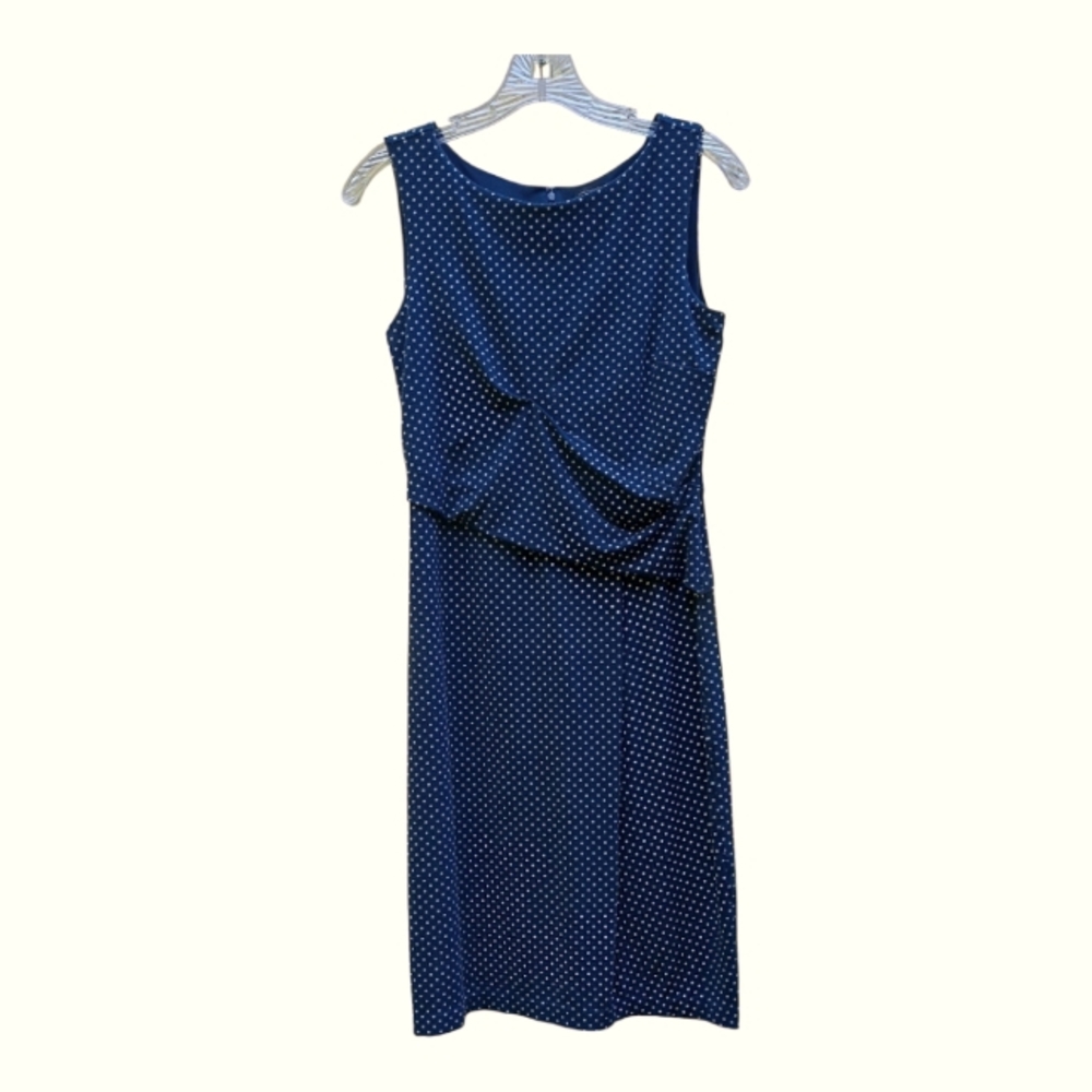 Ann Taylor Navy Polka Dot Dress